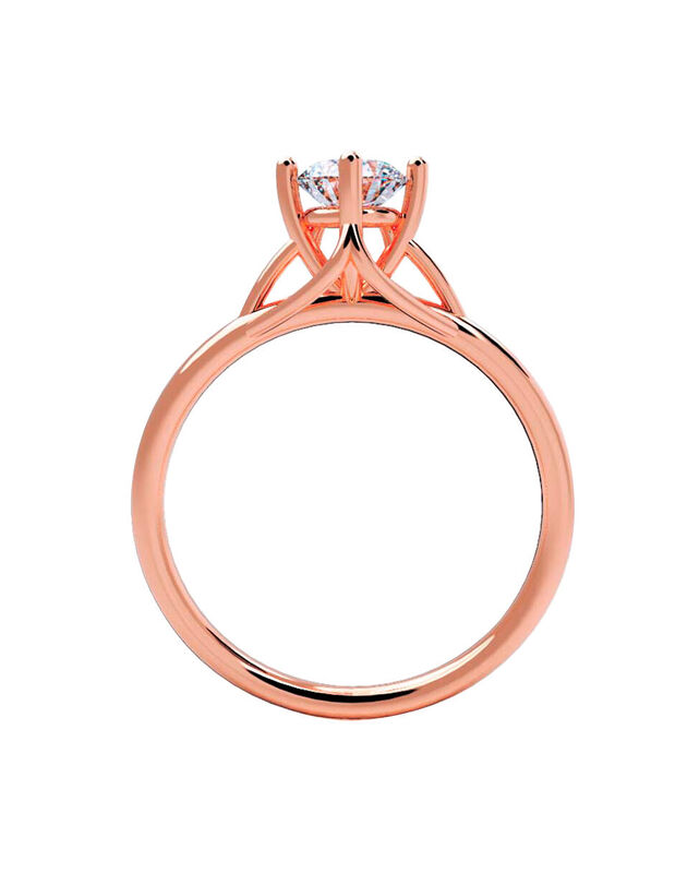 Anillo de Compromiso en Oro Rosa 10K con Circon... image number null