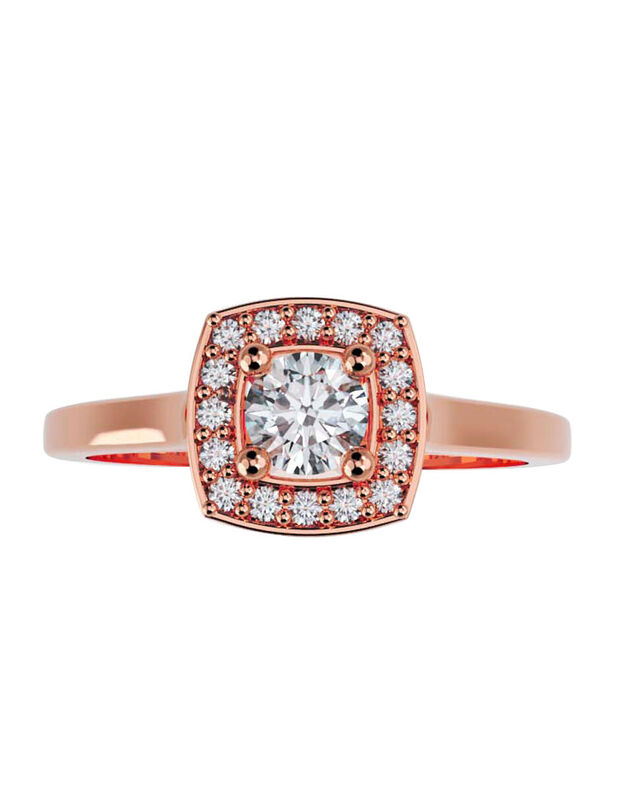 Anillo de Compromiso en Oro Rosa 14K con Circon... image number null