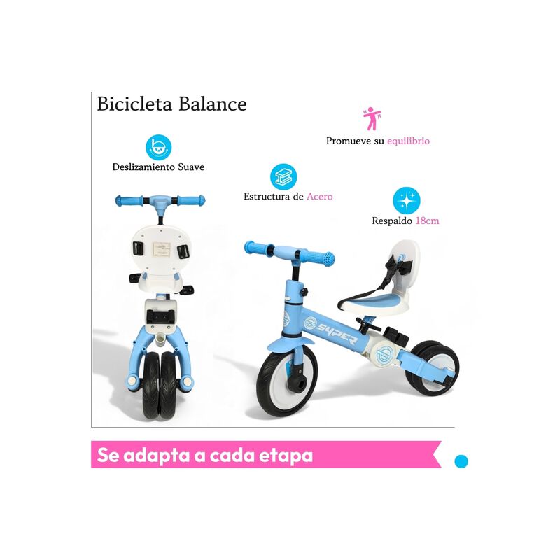 Triciclo Evolutivo 3 En 1 Plegable Con Toldo Uv... image number null