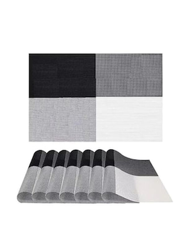 Set mantel individual rectangular de rat&aacute;n PVC ... image number null