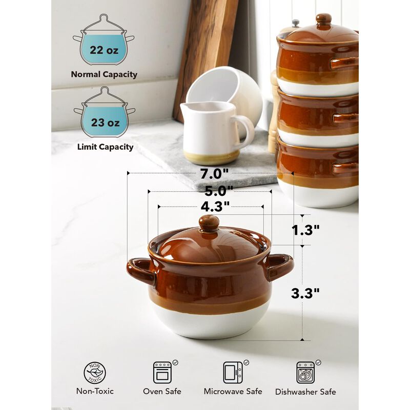 Tazones Le Tauci 620 ml con Tapas, Juego de 4 image number null