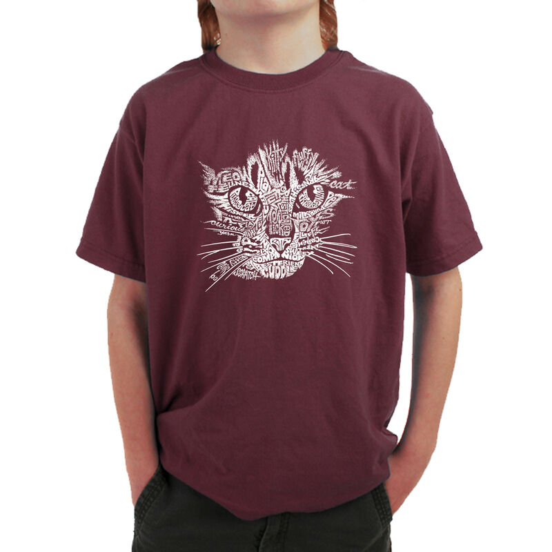 Camiseta Word Art Para Ni&ntilde;o - Cara de Gato - Gr... image number null