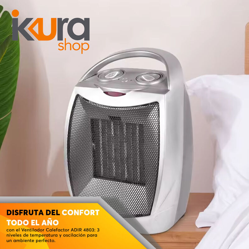 Ventilador Calefactor Eléctrico 2 En 1 Gris 480... image number null