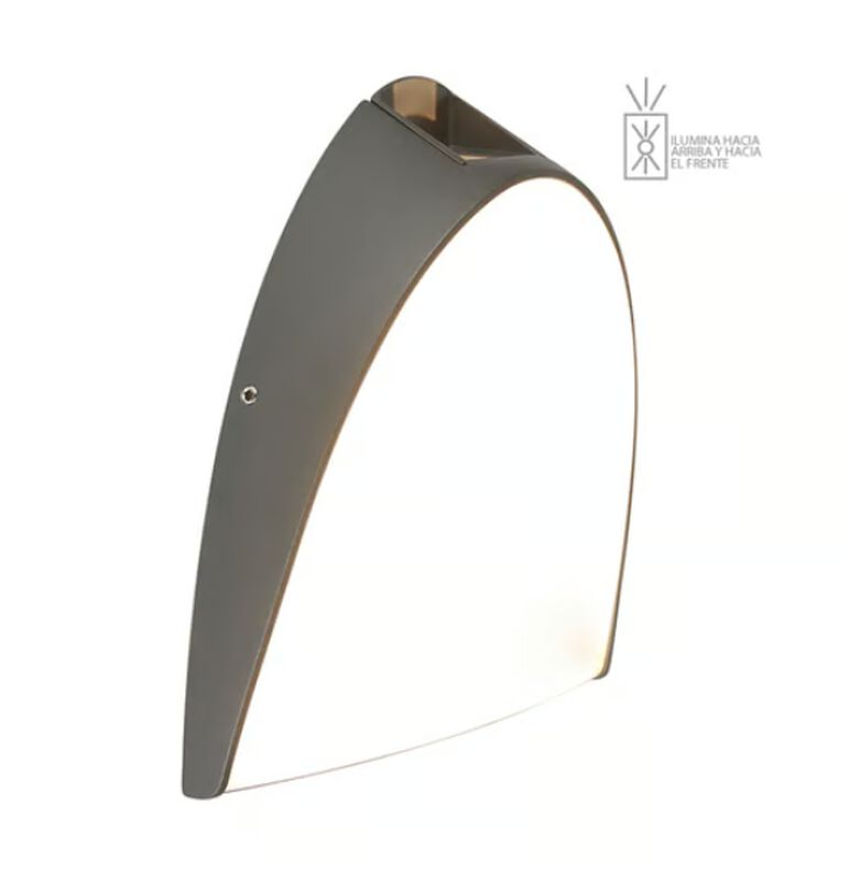 L&aacute;mpara Sobreponer En Muro Gris 16w Luz Suave C... image number null