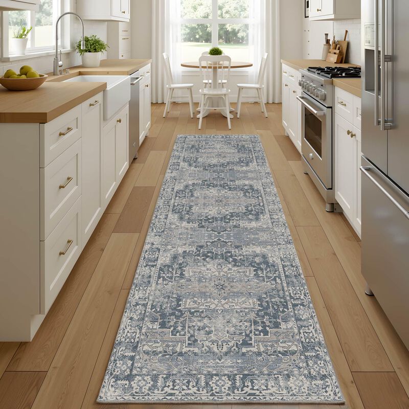 Alfombra Corredor Rugxara 79x244 Cm Lavable Azu... image number null