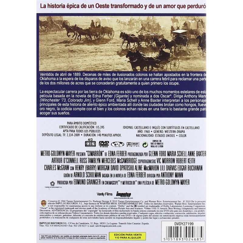 Cimarr&oacute;n [dvd] (1960) Cimarron image number null