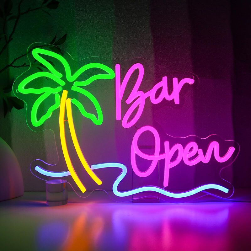 Letrero De Ne&oacute;n Decorativo Pmcvyh Bar Open 40 X... image number null
