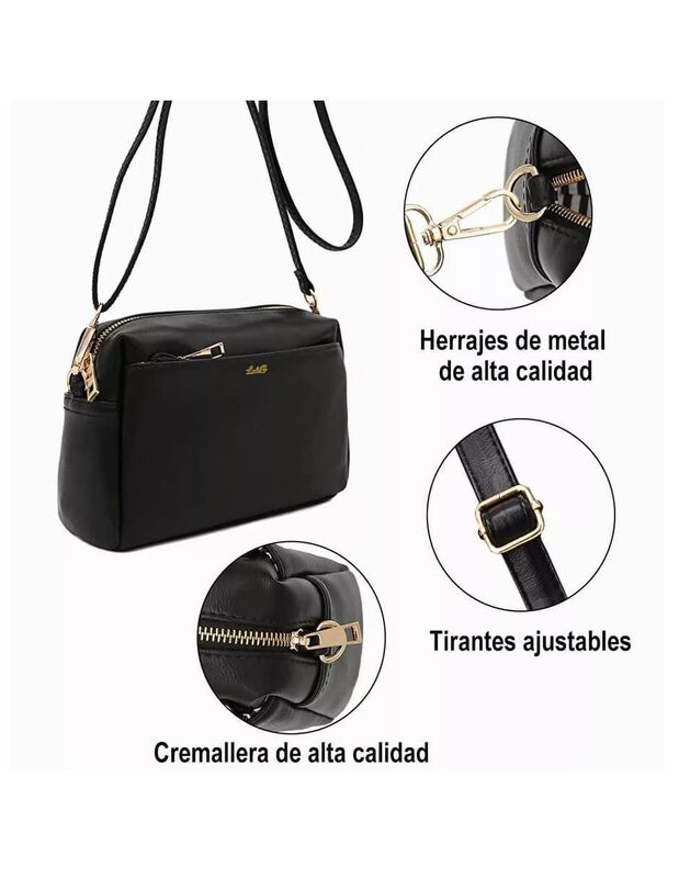 Bolsa Bandolera Pink Brule De Cuero Para Mujer image number null