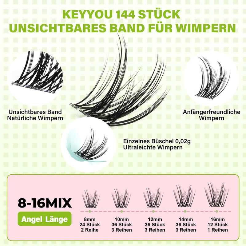 Pesta&ntilde;as Postizas Keyyou Angel Lash 8-16 Mix Cu... image number null
