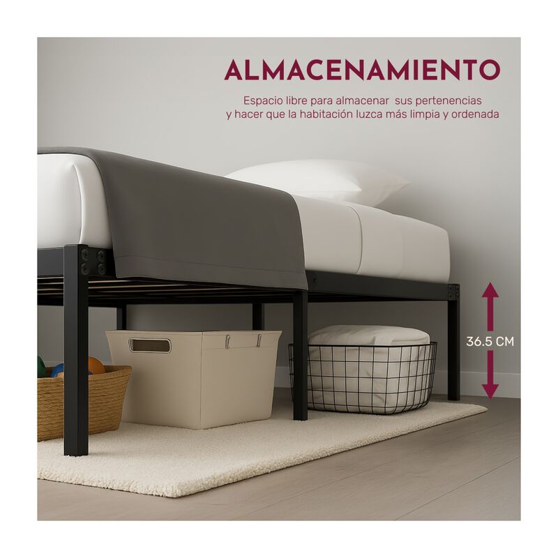 Base Cama Matrimonial Box Plegable Metal Acero ... image number null