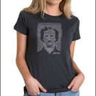 Camiseta Mezcla Premium Word Art Para Mujer - Edgar Allan Poe &middot; The Raven- Negro