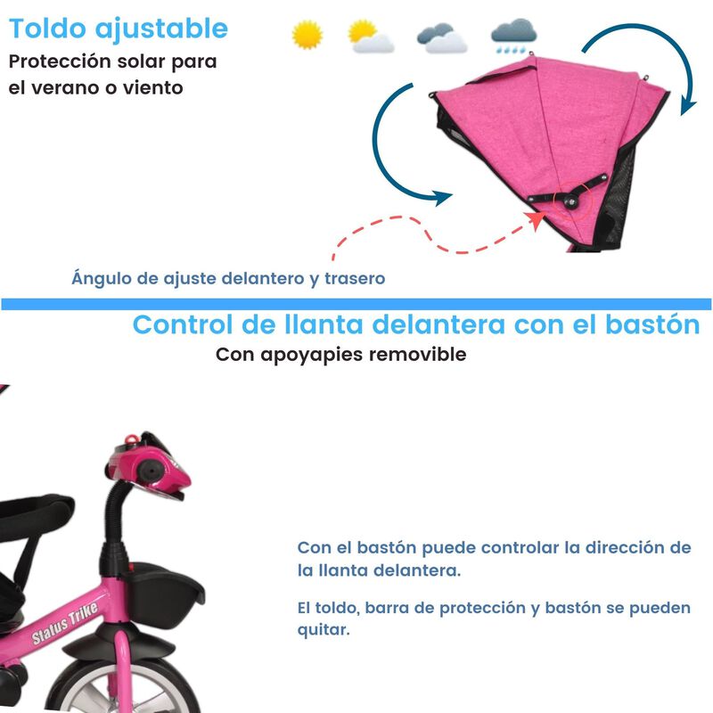 Triciclo Evolutivo 7en1 Con Asiento Giratorio 3... image number null