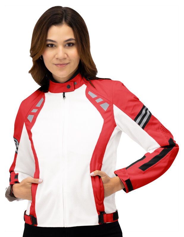 Chamarra Mujer Biker Con Protecci&oacute;n Espalda Y C... image number null