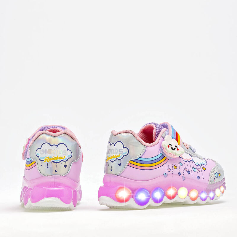 On Kids Tenis Con Luces Para Beb&eacute; Rosa Multicol... image number null