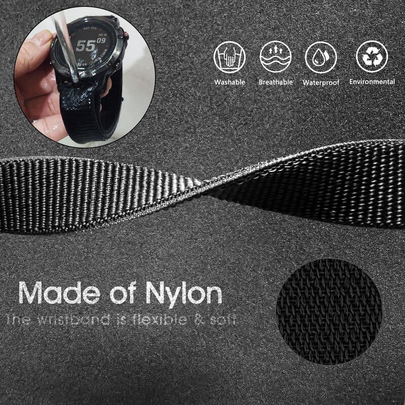 Correa de Reloj Abanen Nylon 26mm Cierre Velcro... image number null
