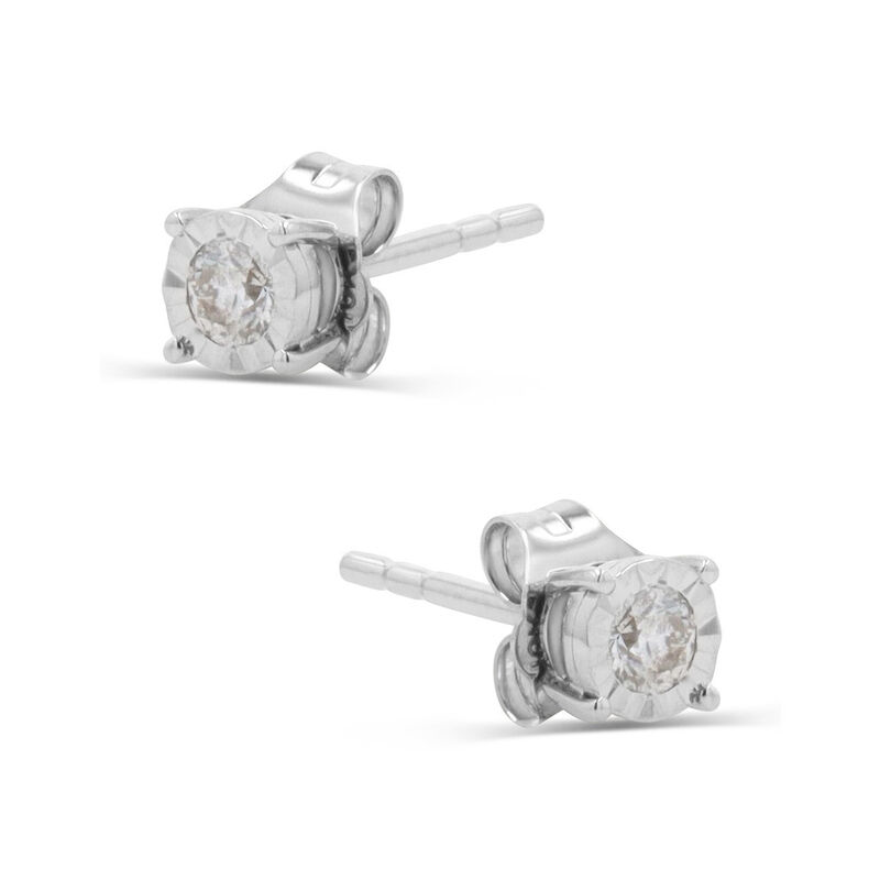 Broqueles Oro Blanco 10k 20 Pts Diamante | Joye... image number null