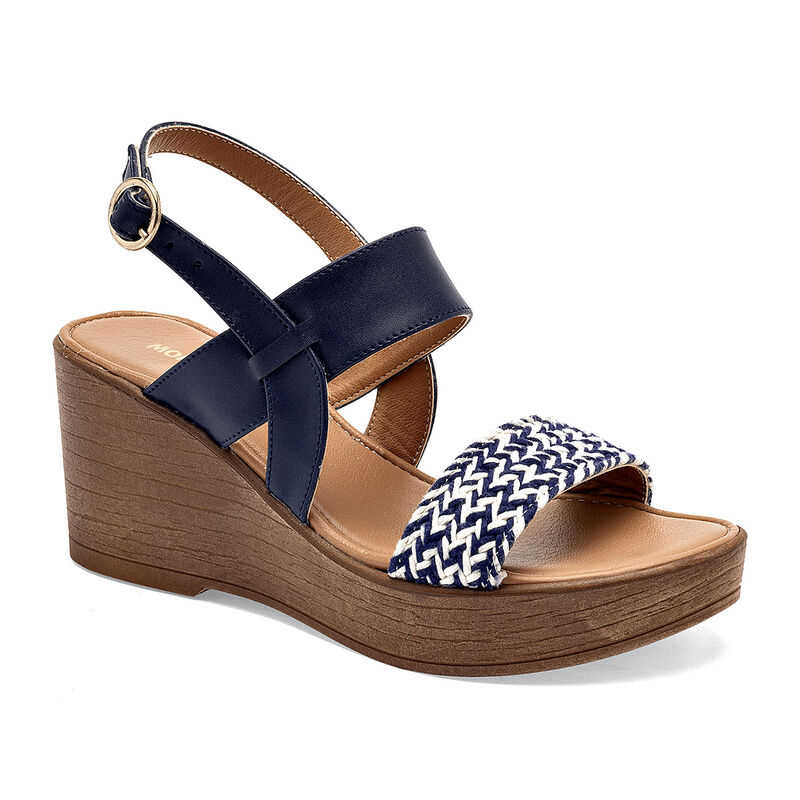 Moramora sandalia cu&ntilde;a para mujer marino beige ... image number null
