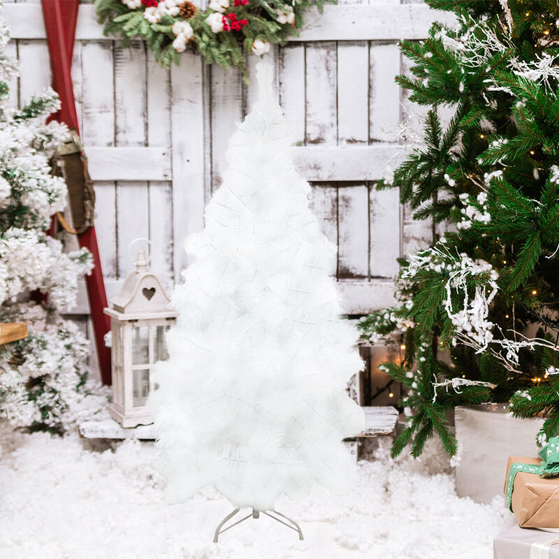 &Aacute;rbol Esponjado Navide&ntilde;o Blanco Artificial 180 ... image number null