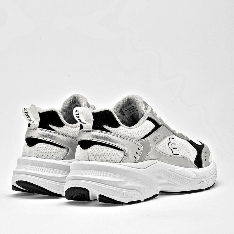 Charly tenis  para hombre blanco plata negro co... image number null