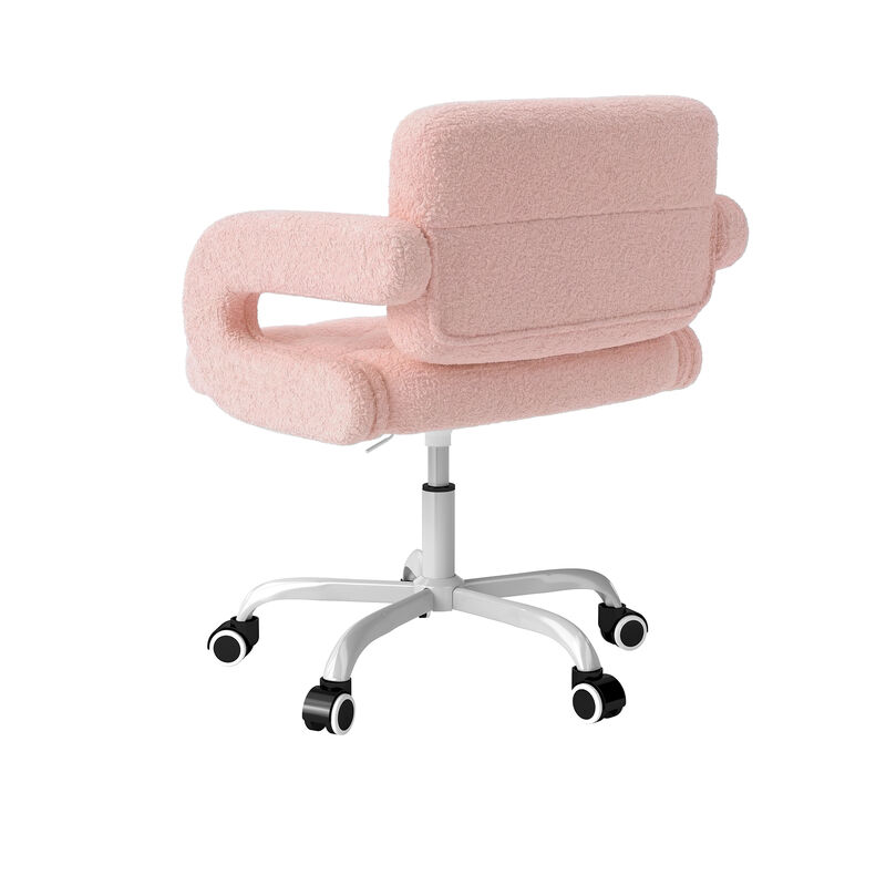 Silla De Escritorio Rosa Con Brazos, Respaldo C... image number null