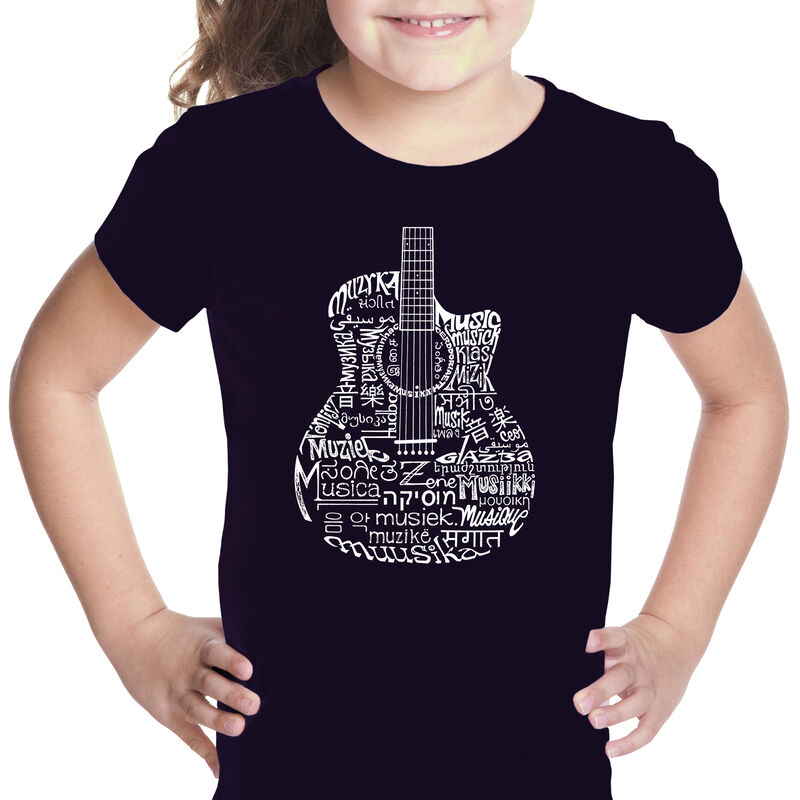 Camiseta Word Art Para Ni&ntilde;a - Guitarra de Idiom... image number null