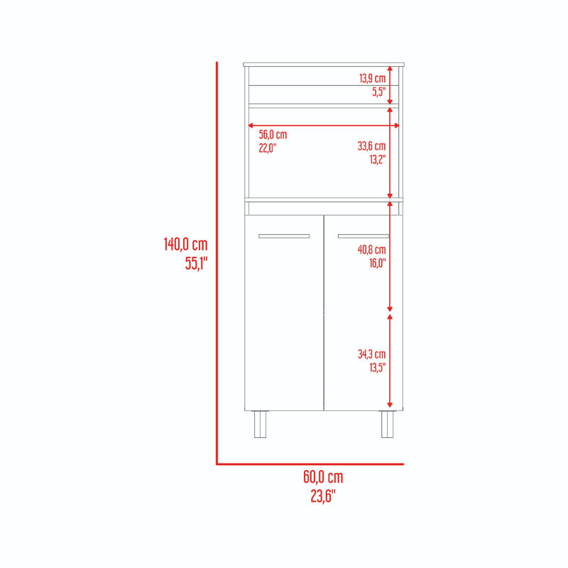 Mueble Microondas Sedona Fresno Y Blanco Virtua... image number null