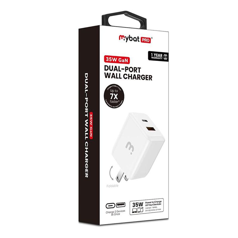 Cargador Ac Mybat 35w Gan Dual Usb-c Usb-a Univ... image number null