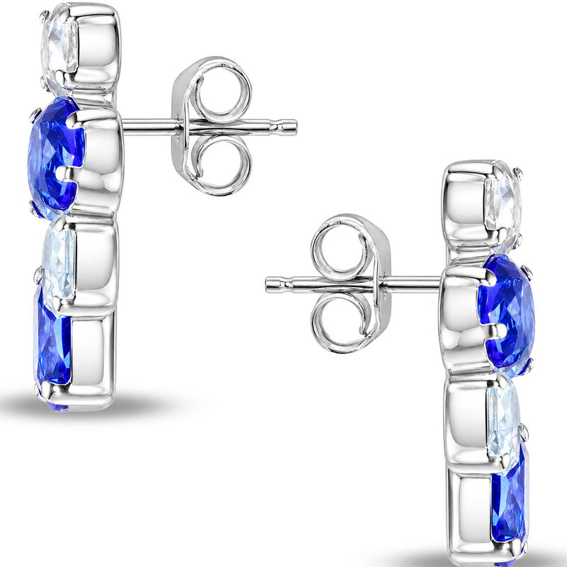 Aretes Plata 925 Con Piedras Azules image number null