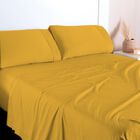 Juego De S&aacute;banas Queen Size Polo One Solid Mango 4 Piezas