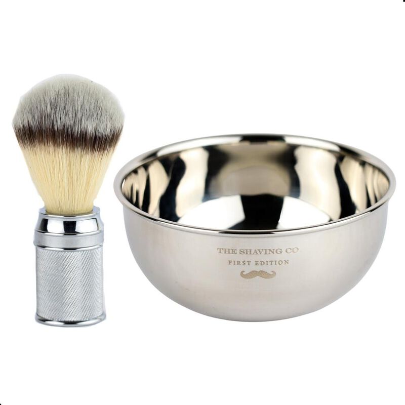 Kit Afeitado Brocha Aluminio + Vasija Acero The... image number null