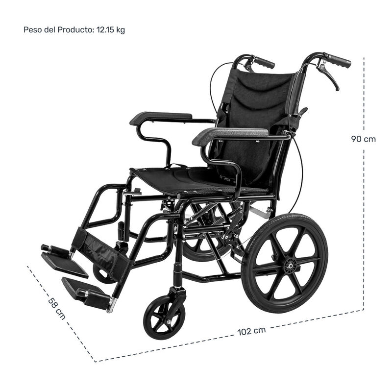 Silla Ruedas Plegable Traslado Adulto C/freno E... image number null