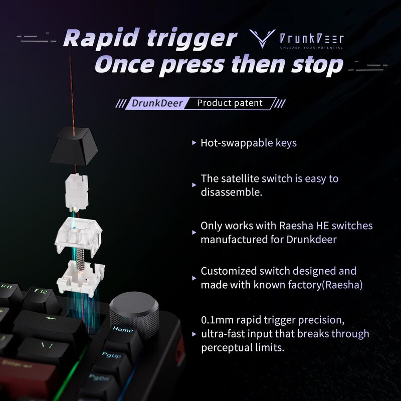 Teclado Drunkdeer A75 Pro 75% Rgb Pbt Hall Effe... image number null