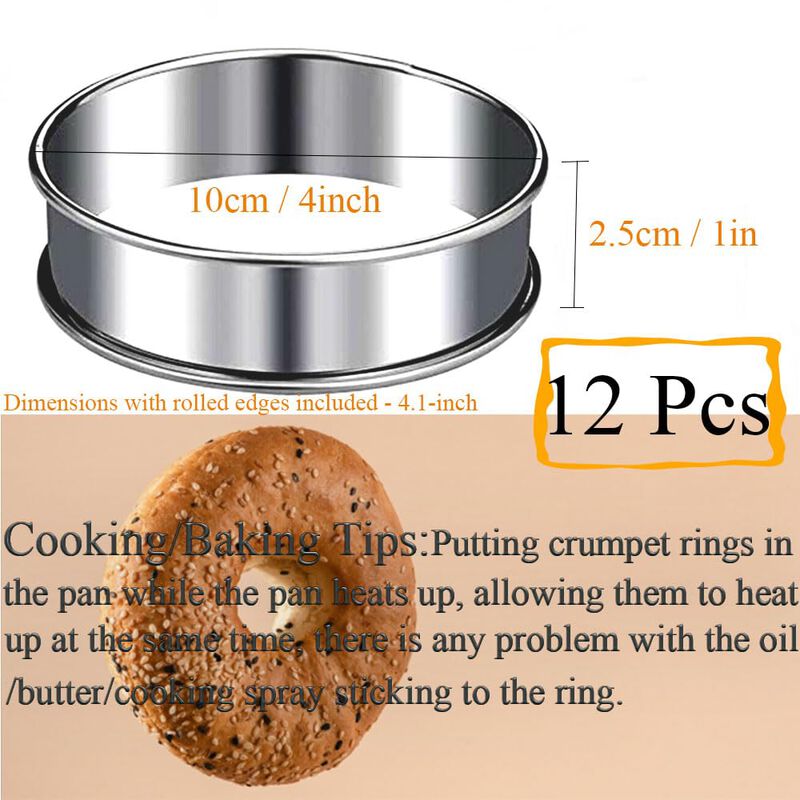Anillos Para Crumpet Kuayb 10 cm De Acero Inoxi... image number null