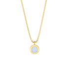 COLLAR OCEAN MINI CADENA CHAPADA EN ORO Y CHARM BLANCO