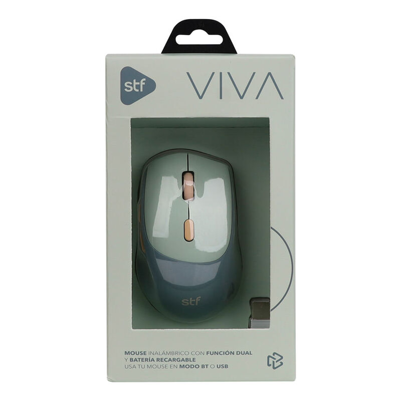 Stf Viva Mouse Inal&aacute;mbrico Dual Verde Menta image number null