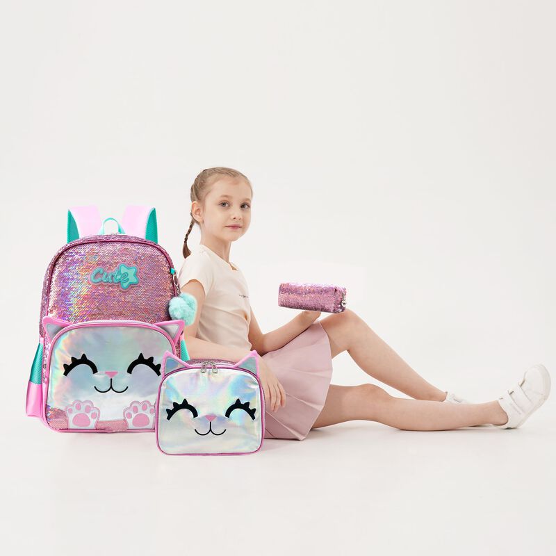Mochila Meetbelify Con Forma De Gato Rosa Para ... image number null