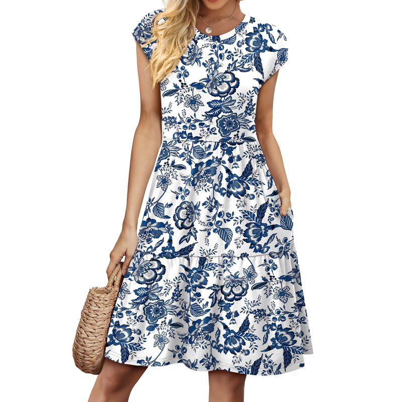 Vestido Wiholl de Manga Corta Estilo Boho Flora... image number null