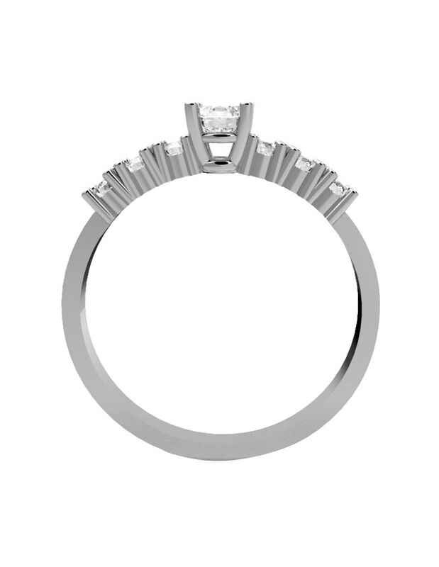 Anillo de Compromiso en Oro Blanco 10K con Circ... image number null