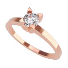 Anillo de Compromiso en Oro Rosa 10K con Circonia -  Talla:8.5/ FJ726-10R-CZ-85