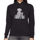Sudadera Con Capucha Word Art Para Mujer - Perros y Gatos - Negro