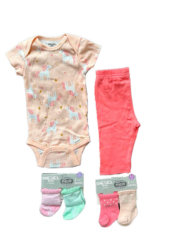 Kit 5 Piezas Bebé Niña Onesies Pantalones, Paña... image number null