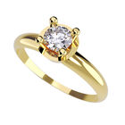 Anillo de Compromiso de 14K con Diamante de Laboratorio 0.50 CT F VS1 Talla 5.5 ORO AMARILLO 14K&ndash; Amore Mio!