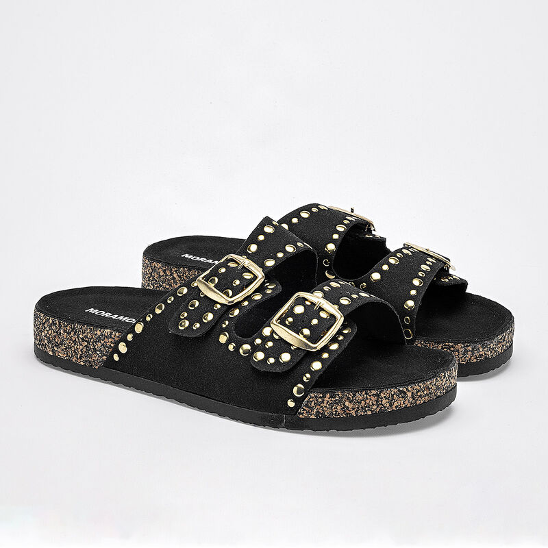 Moramora sandalia piso para mujer negro cod 141... image number null