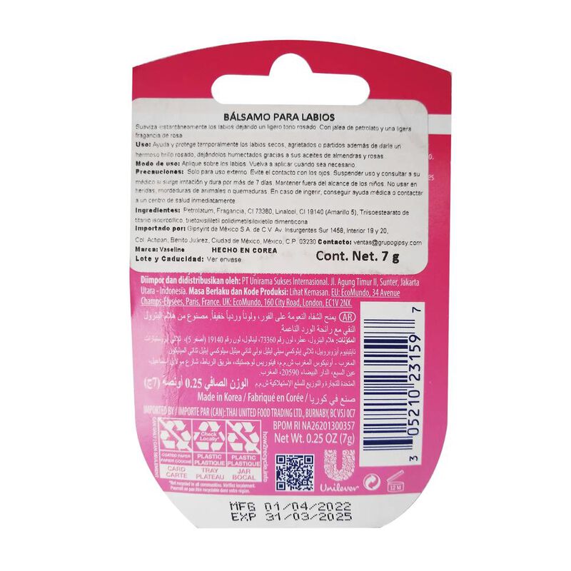 Vaseline Rosy Lip Care 7 G 7 Gramos image number null