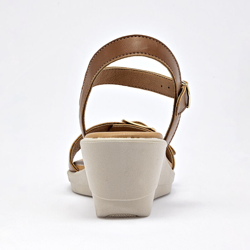Gilardi sandalia cu&ntilde;a para mujer camel cod 1404... image number null