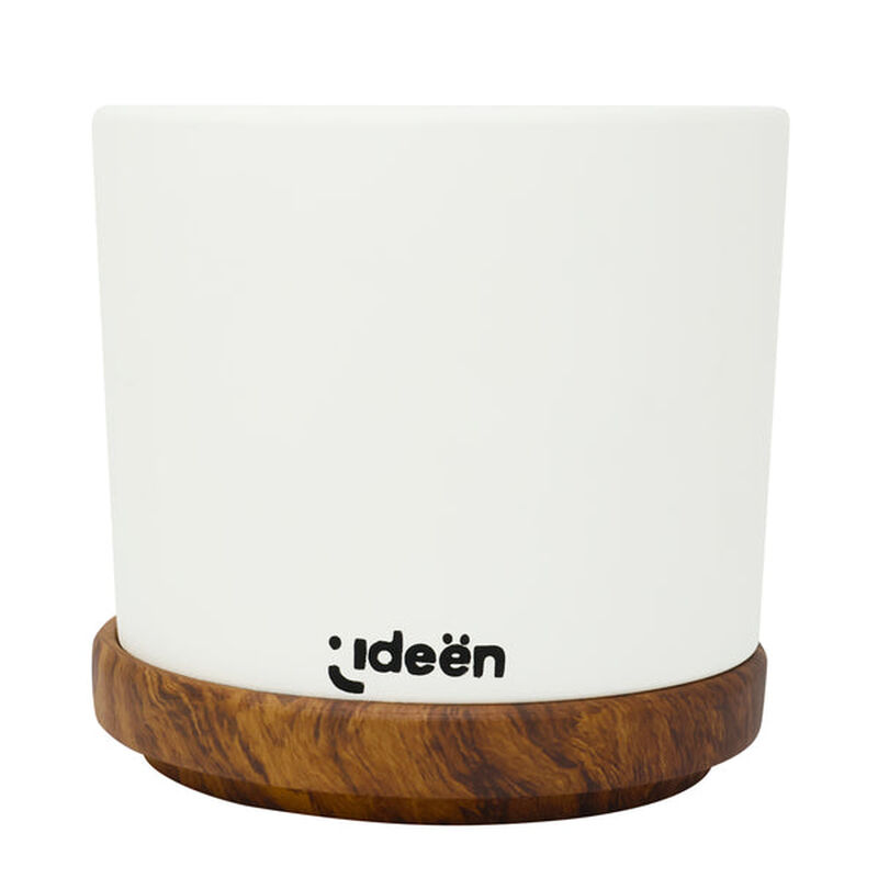 Set De 3 Macetas Con Plato Ideen Arcilla Blanca image number null