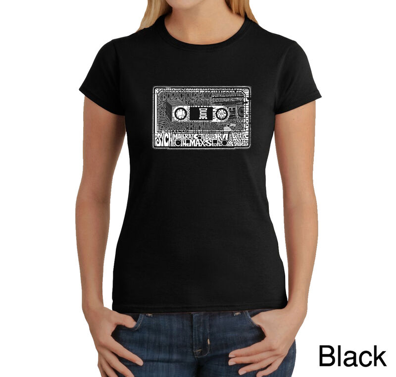 Camiseta Word Art Para Mujer - Los 80- Negro image number null