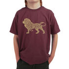 Camiseta Word Art Para Ni&ntilde;o - Le&oacute;n - Granate
