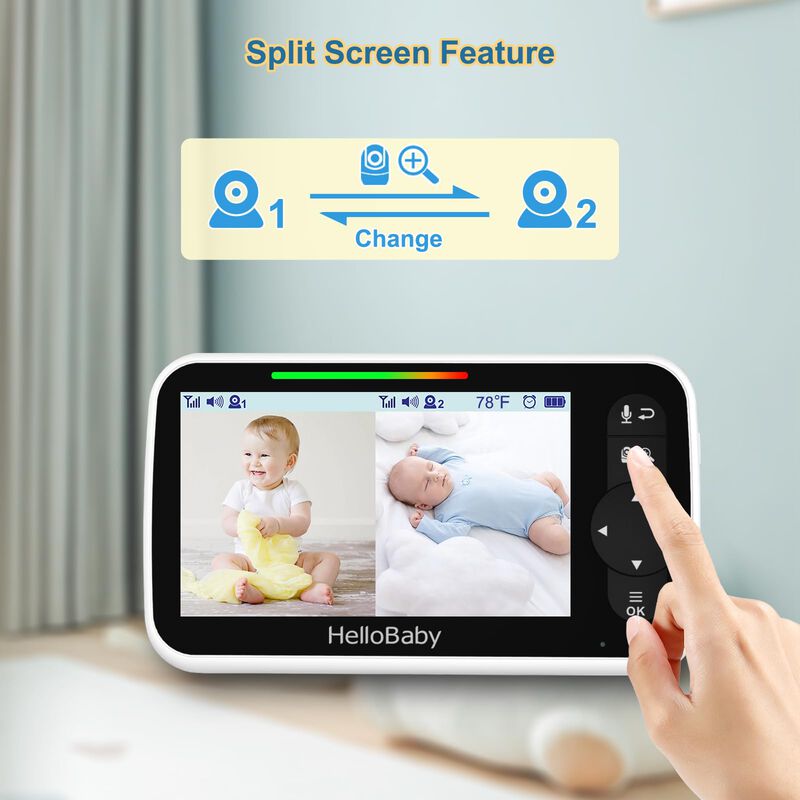 Monitor De V&iacute;deo Para Beb&eacute;s Hellobaby Con 2 C&aacute;m... image number null