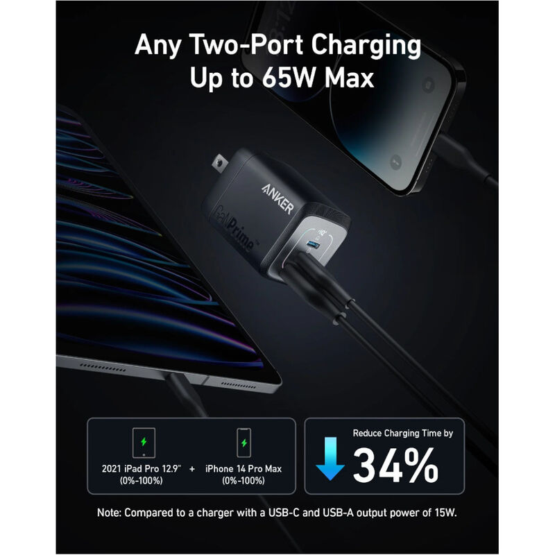 Cargador ANKER 67 W Pared 3 Puertos (2 USB-C / ... image number null